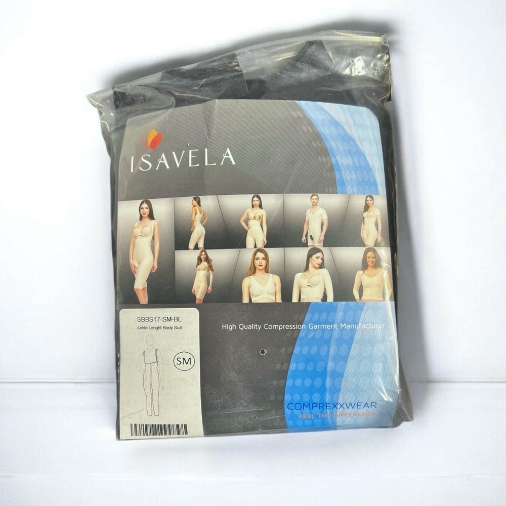 🌻NEW ISAVELA BLACK High Back Ankle Length Compression Bodysuit Size Small - Picture 5 of 10